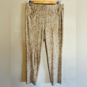 3/$20 Chico’s Travelers Chevron Patterned Tan & White Pull On Pants Size 0.5/6